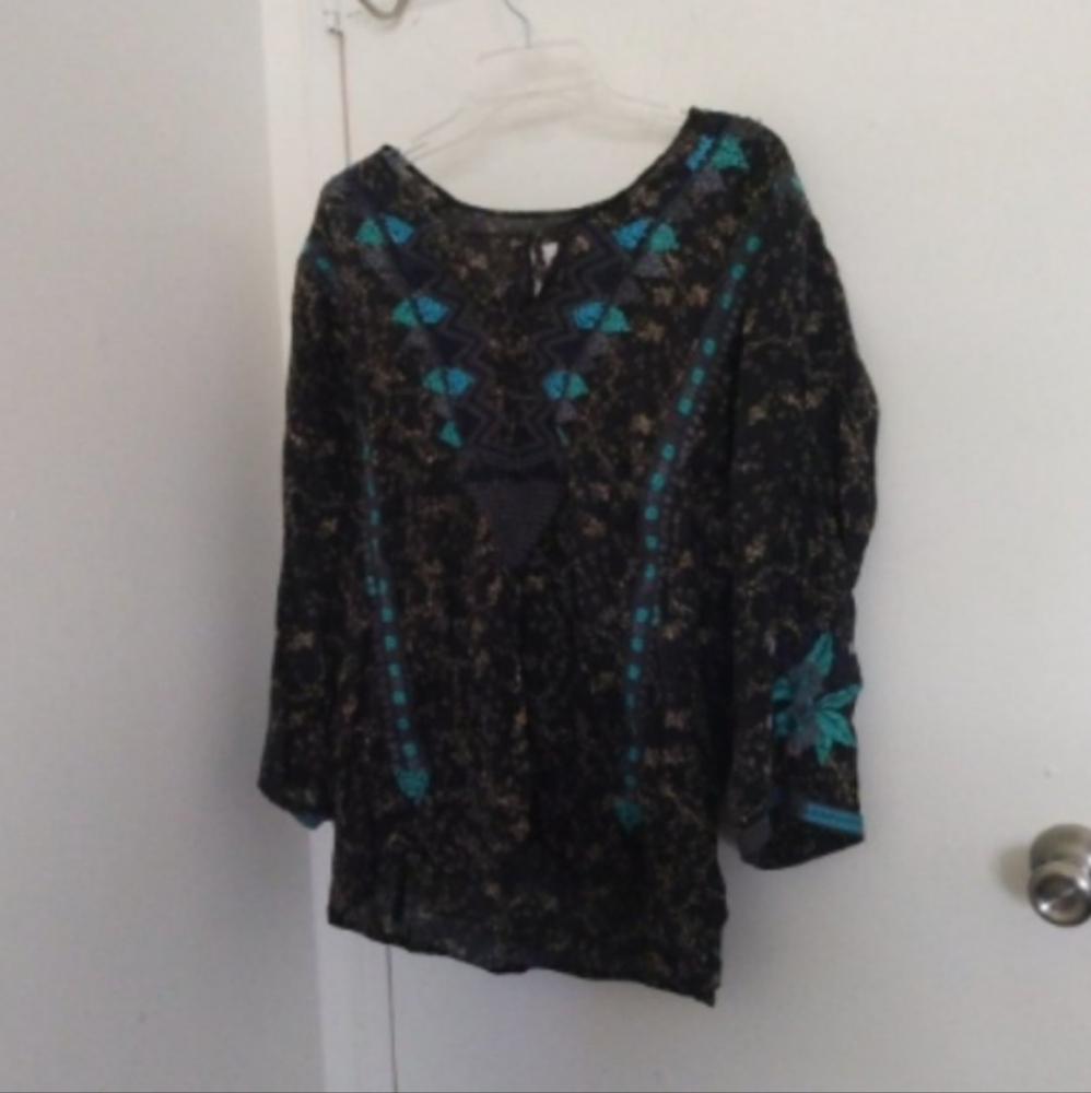 Johnny Was Biya Taraji Mushroom Blouse Sz S